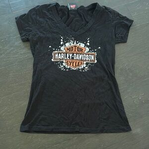 Harley-Davidson (Orlando) Black V-Neck Graphic Tee - SUPER soft!